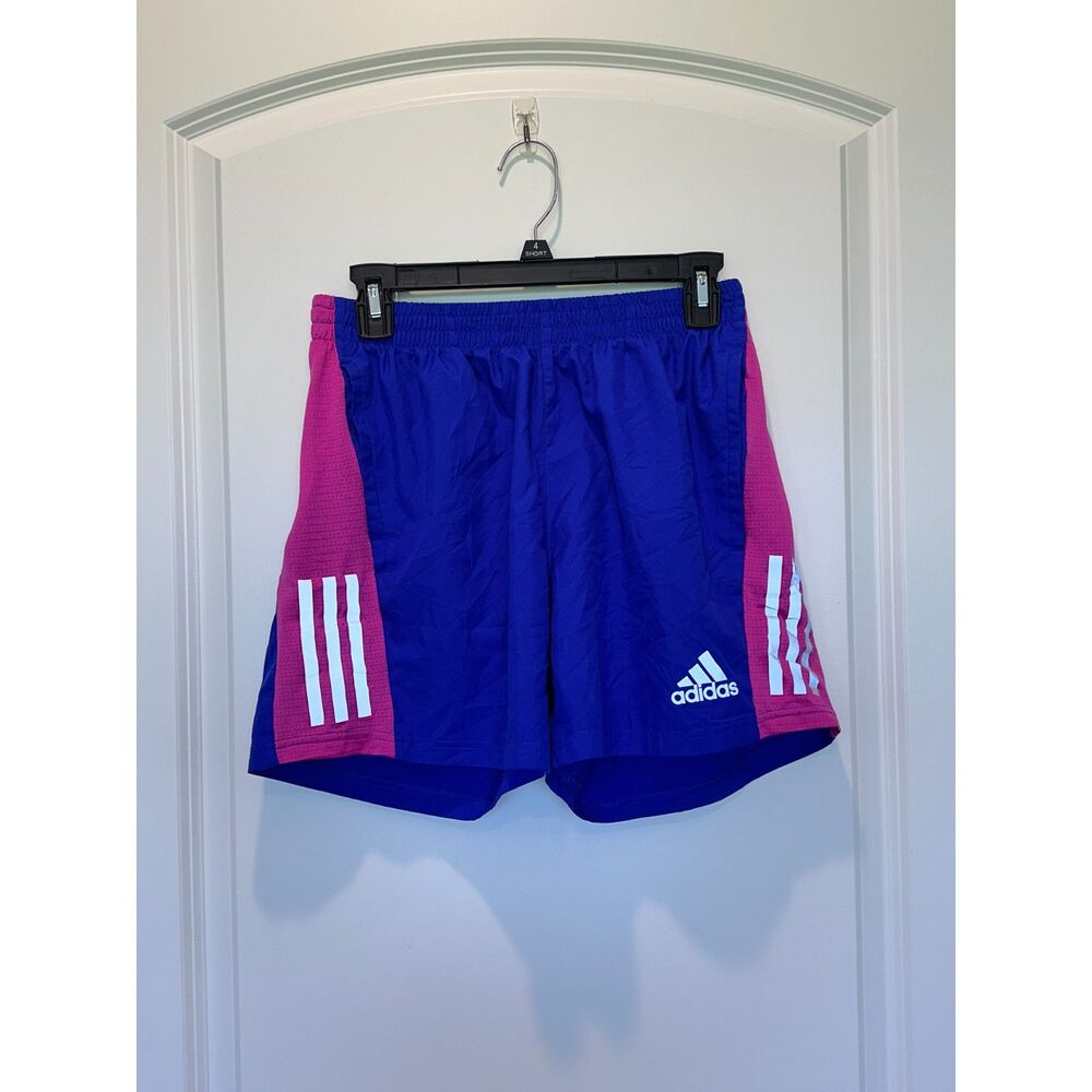 Adidas Running Shorts Blue Pink Sides Size Medium